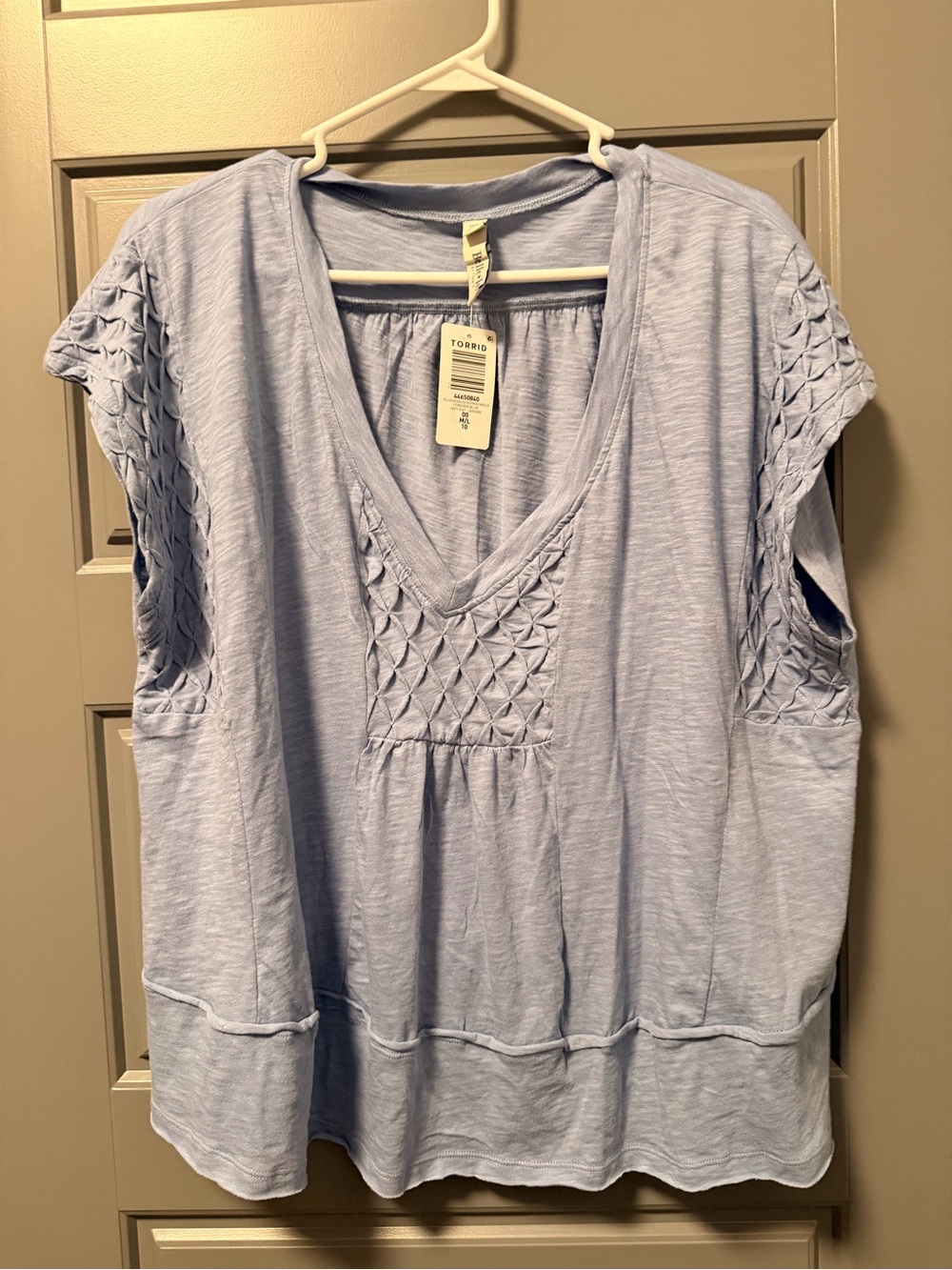 NWT Belle Isle by Torrid Heritage Slub V-Neck Pintuck Trapeze Top